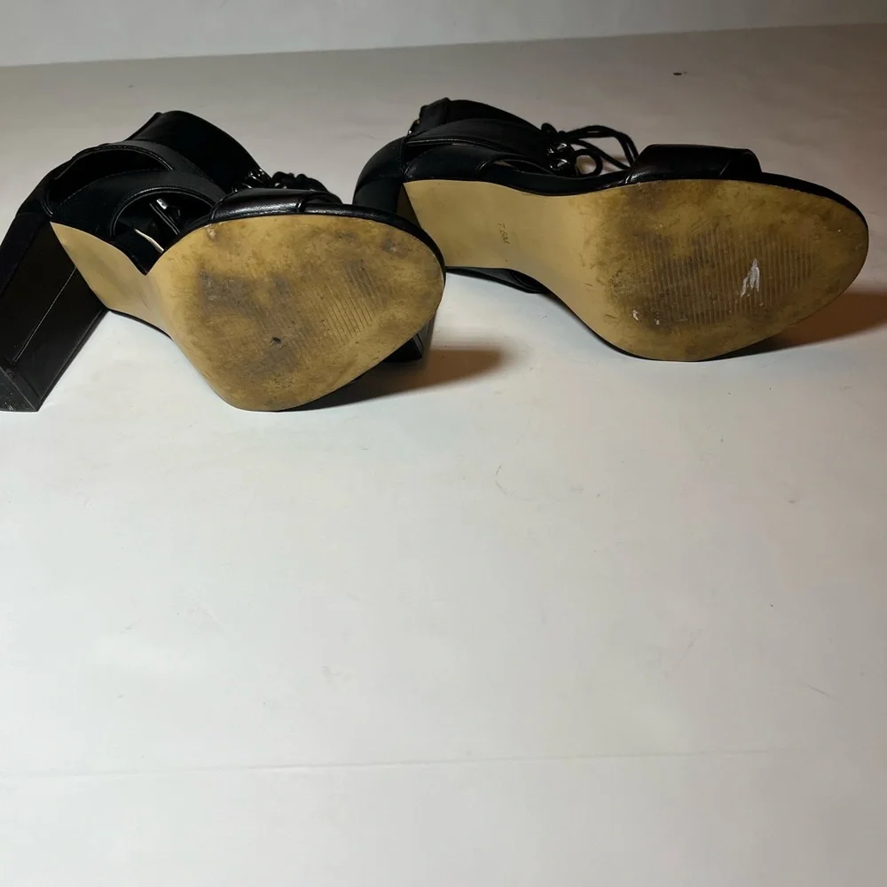 Kari Blue Arianna Lace Up Open Toe Wedge SZ 7.5 - Picture 12 of 12